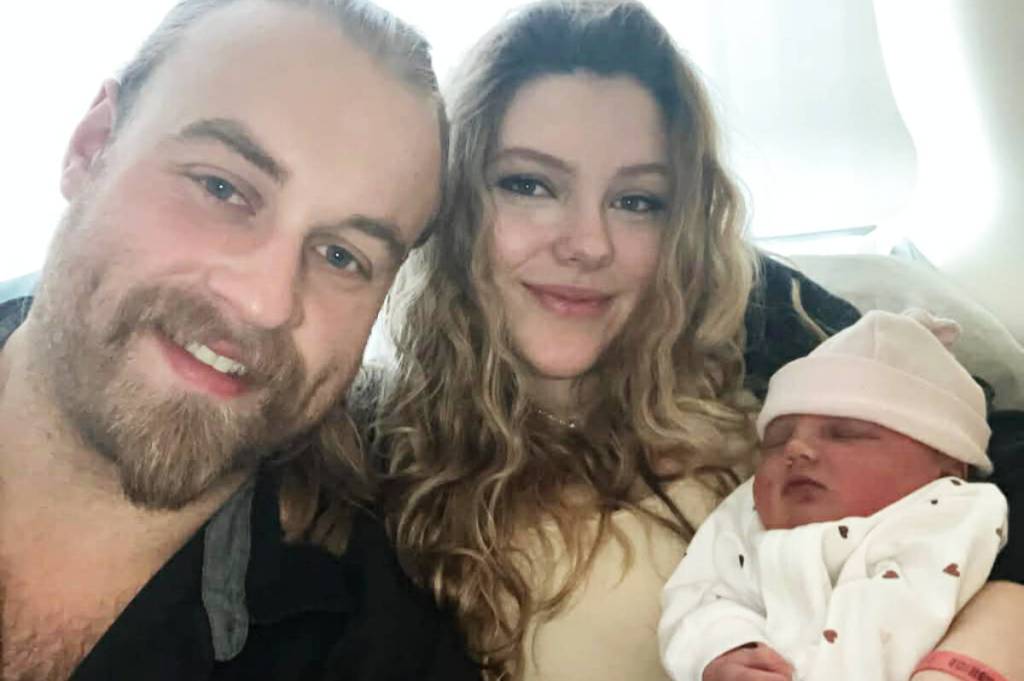 Isaac and Summer Moilliet with baby Romia, the first Clearwater area baby born in 2026, who arrived just after midnight Jan. 5. (Submitted photo)